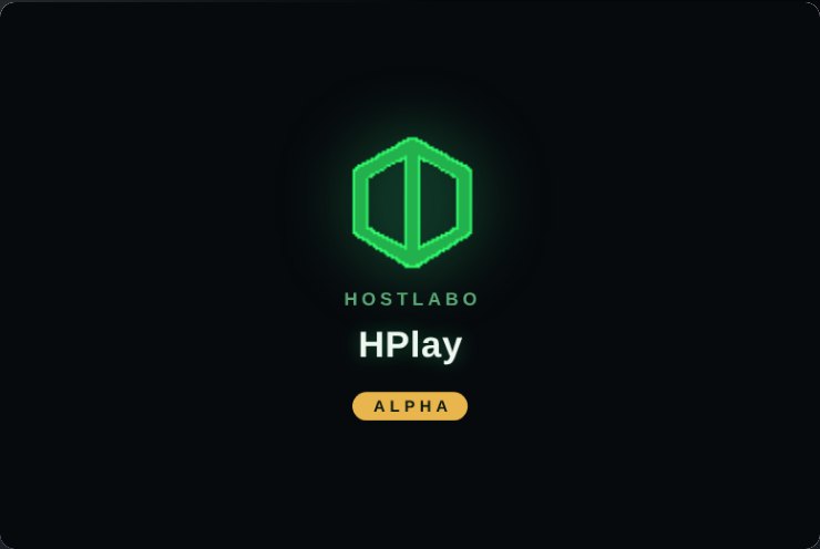 The Hplay boot screen showing the HostLabo name.