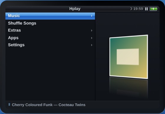 The menu in Dark mode, near-black screen with pale text.